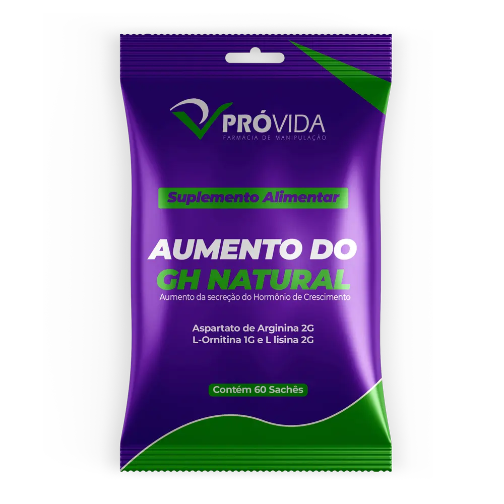 SUPLEMENTO PARA AUMENTO DO GH NATURAL ( LISINA+ ORNITINA+ ASPARTATO DE ARGININA ) 60 SACHES