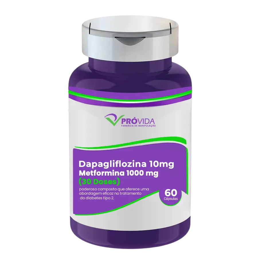 Dapagliflozina 10mg + ativos - 60 Cápsulas