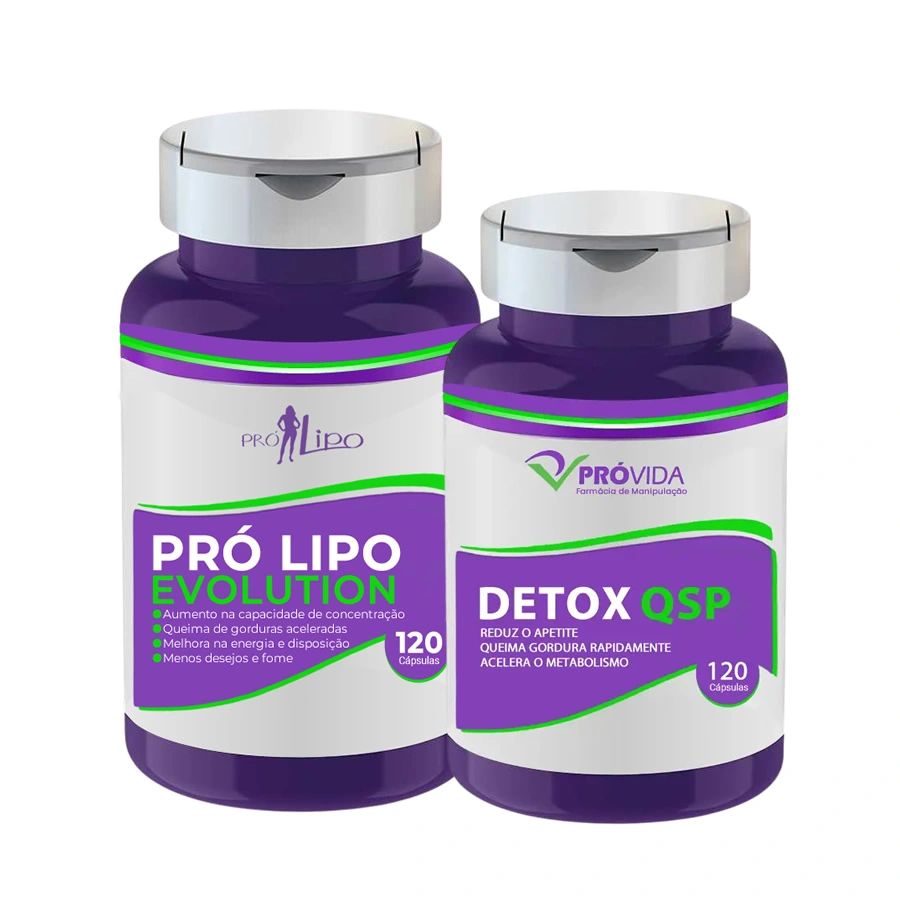Pró Lipo Evolution - 120 Cápsulas com Detox QSP - 60 Cápsulas